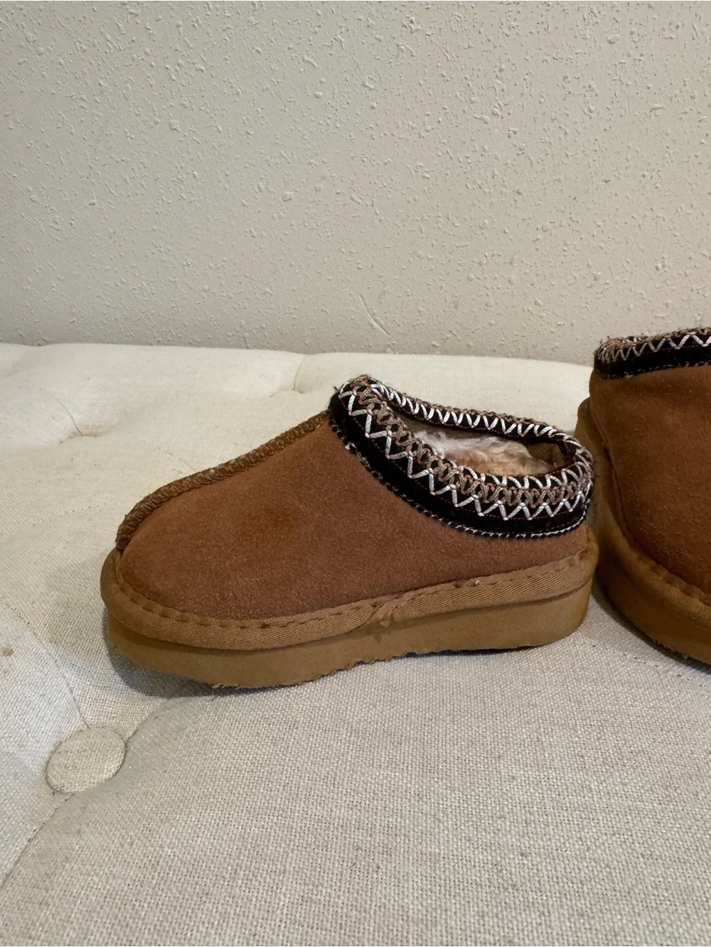 UGG Toddler Chestnut Brown Suede Slip-On Slippers 2